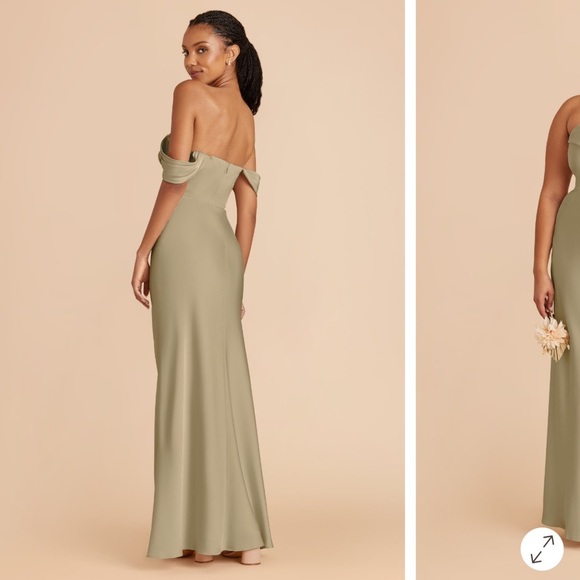 Birdy Grey Mia Convertible Dress - Matte Satin Moss Green - Picture 4 of 4